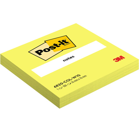 Foglietti riposizionabili Post-it® conf. 10 blocchetti da 100 ff colori assortiti 76x76 mm - 6820-COL-W10